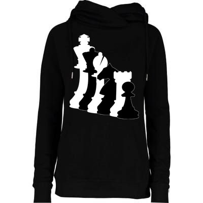 Chess Pieces, Chess Lover, Titled Chess Player, Chess Master Womens Funnel Neck Pullover Hood