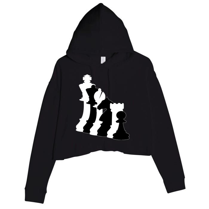 Chess Pieces, Chess Lover, Titled Chess Player, Chess Master Crop Fleece Hoodie