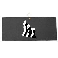 Chess Pieces, Chess Lover, Titled Chess Player, Chess Master Large Microfiber Waffle Golf Towel