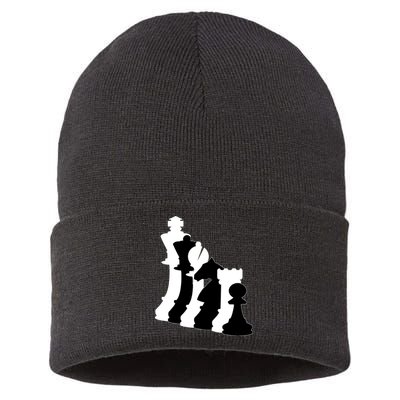 Chess Pieces, Chess Lover, Titled Chess Player, Chess Master Sustainable Knit Beanie