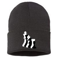 Chess Pieces, Chess Lover, Titled Chess Player, Chess Master Sustainable Knit Beanie