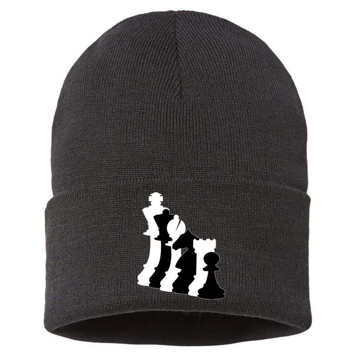 Chess Pieces, Chess Lover, Titled Chess Player, Chess Master Sustainable Knit Beanie
