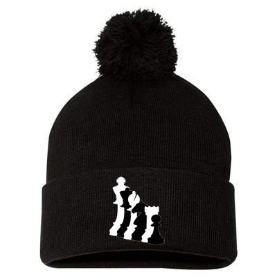 Chess Pieces, Chess Lover, Titled Chess Player, Chess Master Pom Pom 12in Knit Beanie