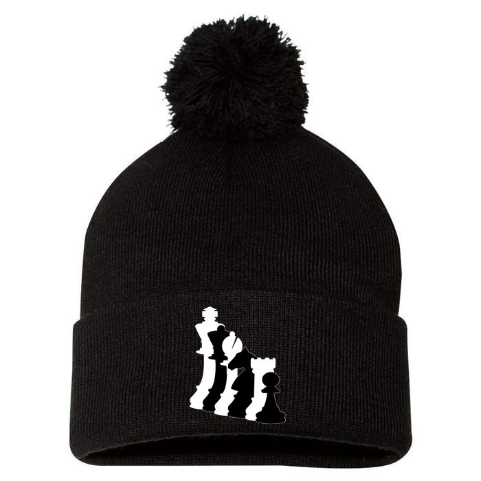 Chess Pieces, Chess Lover, Titled Chess Player, Chess Master Pom Pom 12in Knit Beanie
