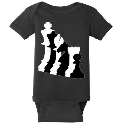 Chess Pieces, Chess Lover, Titled Chess Player, Chess Master Baby Bodysuit