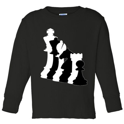 Chess Pieces, Chess Lover, Titled Chess Player, Chess Master Toddler Long Sleeve Shirt