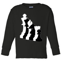 Chess Pieces, Chess Lover, Titled Chess Player, Chess Master Toddler Long Sleeve Shirt