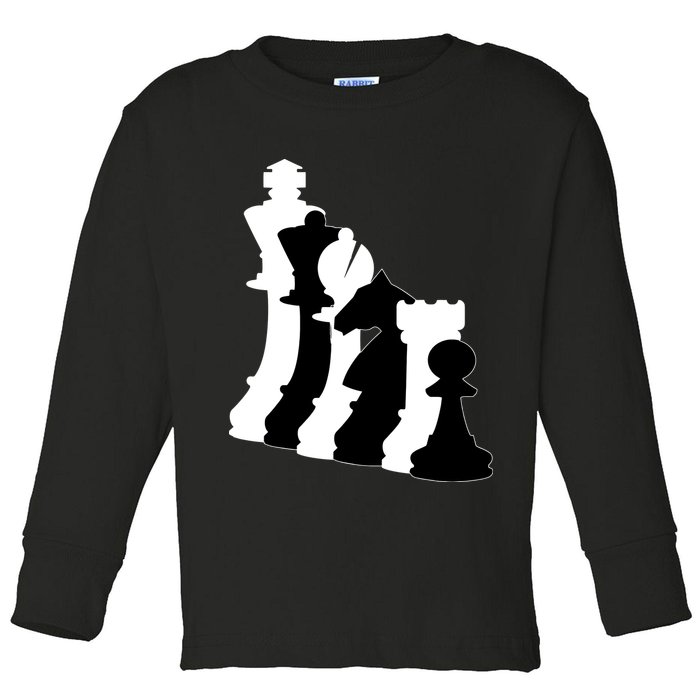 Chess Pieces, Chess Lover, Titled Chess Player, Chess Master Toddler Long Sleeve Shirt