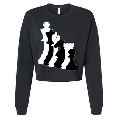 Chess Pieces, Chess Lover, Titled Chess Player, Chess Master Cropped Pullover Crew
