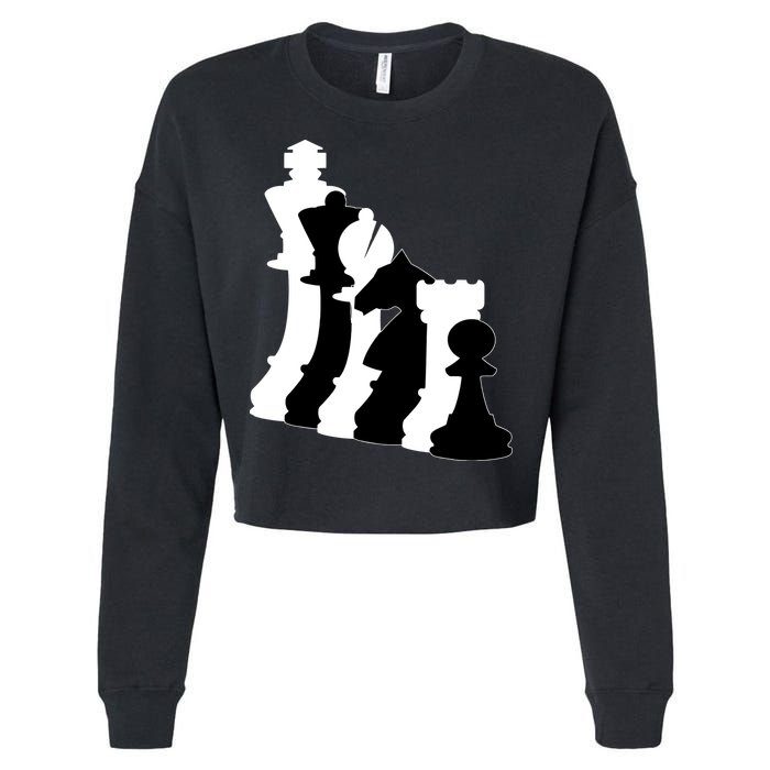 Chess Pieces, Chess Lover, Titled Chess Player, Chess Master Cropped Pullover Crew