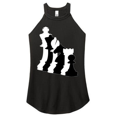 Chess Pieces, Chess Lover, Titled Chess Player, Chess Master Women's Perfect Tri Rocker Tank