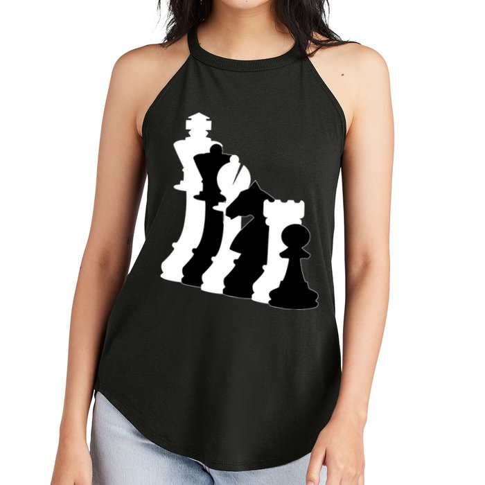 Chess Pieces, Chess Lover, Titled Chess Player, Chess Master Women's Perfect Tri Rocker Tank