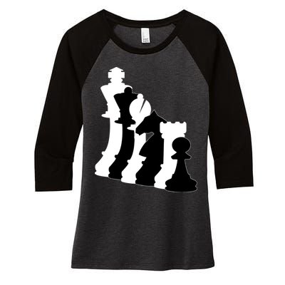 Chess Pieces, Chess Lover, Titled Chess Player, Chess Master Women's Tri-Blend 3/4-Sleeve Raglan Shirt