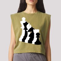 Chess Pieces, Chess Lover, Titled Chess Player, Chess Master Garment-Dyed Women's Muscle Tee