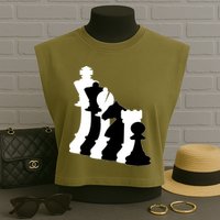 Chess Pieces, Chess Lover, Titled Chess Player, Chess Master Garment-Dyed Women's Muscle Tee