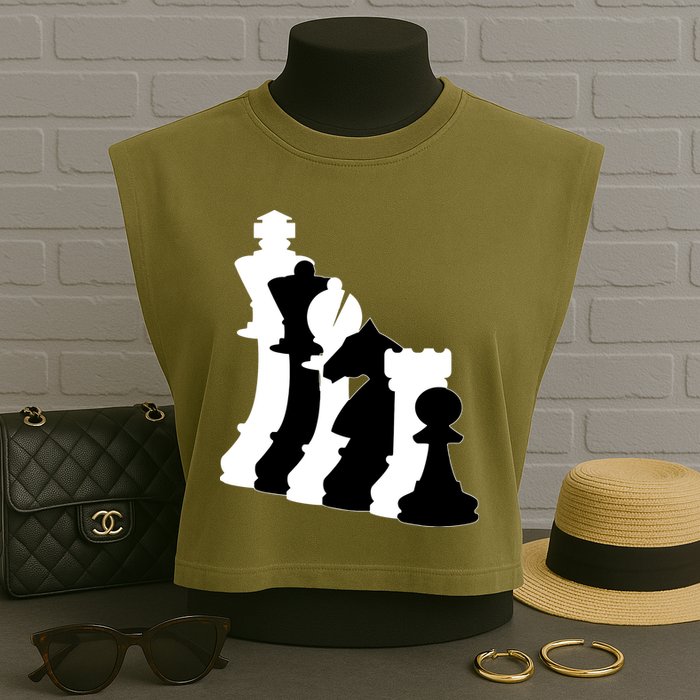 Chess Pieces, Chess Lover, Titled Chess Player, Chess Master Garment-Dyed Women's Muscle Tee
