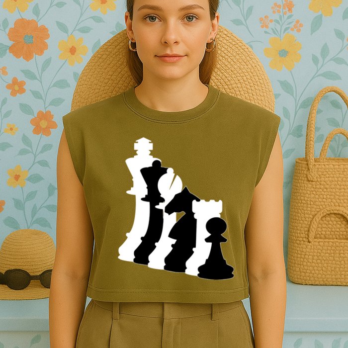 Chess Pieces, Chess Lover, Titled Chess Player, Chess Master Garment-Dyed Women's Muscle Tee