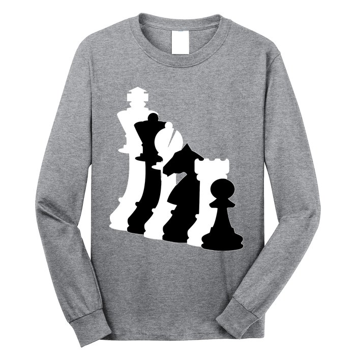 Chess Pieces, Chess Lover, Titled Chess Player, Chess Master Long Sleeve Shirt