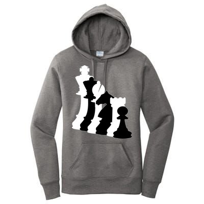 Chess Pieces, Chess Lover, Titled Chess Player, Chess Master Women's Pullover Hoodie
