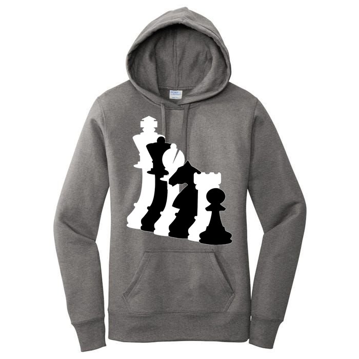 Chess Pieces, Chess Lover, Titled Chess Player, Chess Master Women's Pullover Hoodie