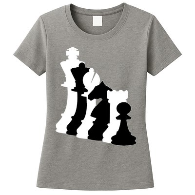 Chess Pieces, Chess Lover, Titled Chess Player, Chess Master Womens T-Shirt