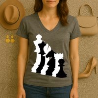 Chess Pieces, Chess Lover, Titled Chess Player, Chess Master Women's V-Neck T-Shirt