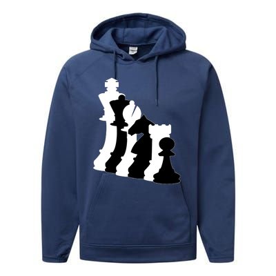 Chess Pieces, Chess Lover, Titled Chess Player, Chess Master Performance Fleece Hoodie