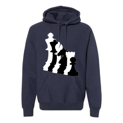 Chess Pieces, Chess Lover, Titled Chess Player, Chess Master Premium Hoodie