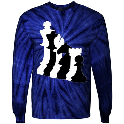 Chess Pieces, Chess Lover, Titled Chess Player, Chess Master Tie-Dye Long Sleeve Shirt