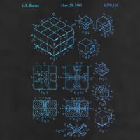 Competitive Puzzle Cube Rubik Patent Speed Cubing Retro Math 7 Panel Mesh Trucker Snapback Hat