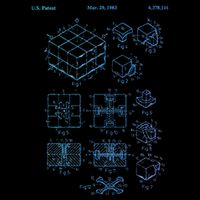 Competitive Puzzle Cube Rubik Patent Speed Cubing Retro Math Button
