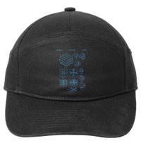 Competitive Puzzle Cube Rubik Patent Speed Cubing Retro Math 7-Panel Snapback Hat
