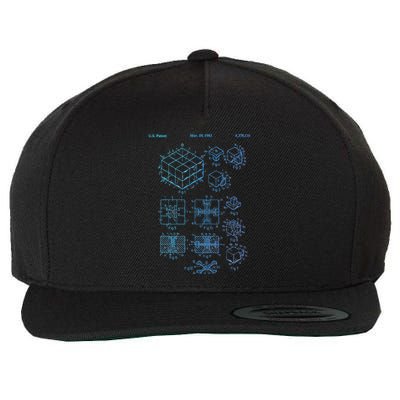 Competitive Puzzle Cube Rubik Patent Speed Cubing Retro Math Wool Snapback Cap