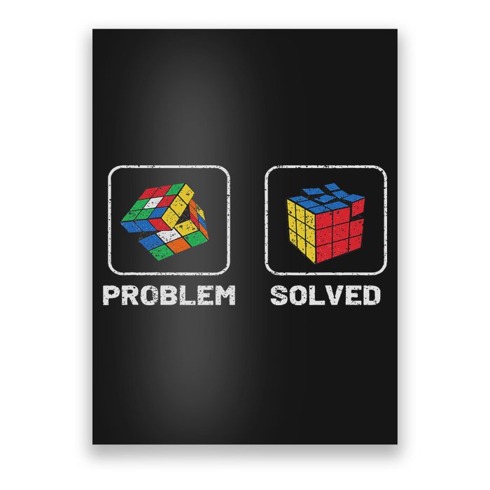Competitive Puzzle Cube Problem Solved Speed Cubing Poster