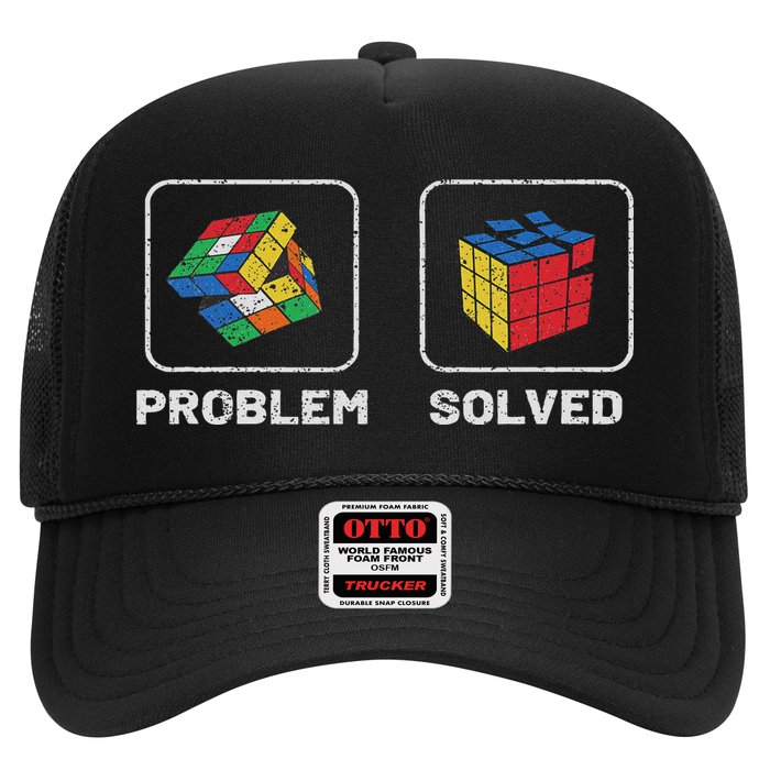 Competitive Puzzle Cube Problem Solved Speed Cubing Trucker Hat