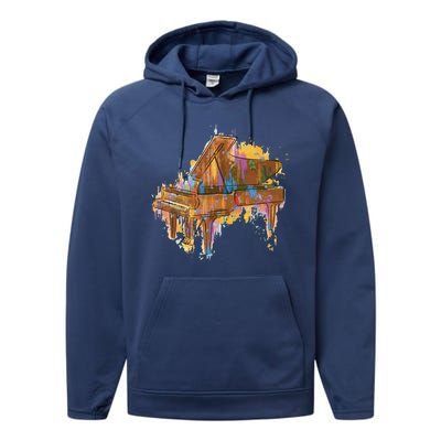 Colorful Piano Performance Fleece Hoodie