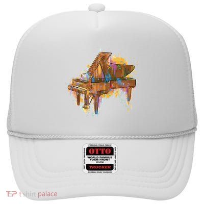 Colorful Piano High Crown Mesh Back Trucker Hat