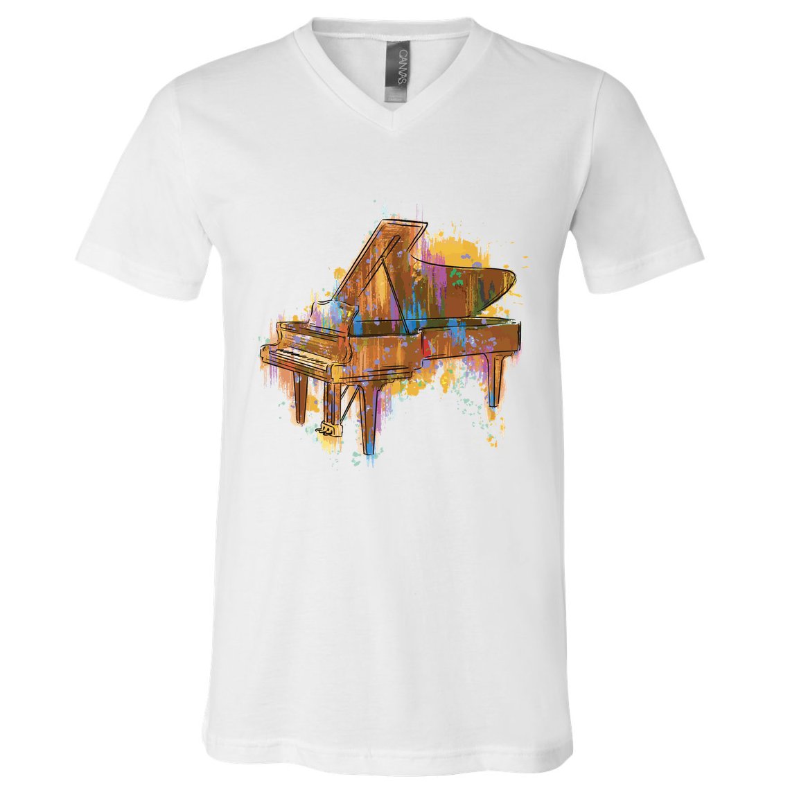 Colorful Piano V-Neck T-Shirt