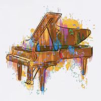 Colorful Piano Flatbill Hat