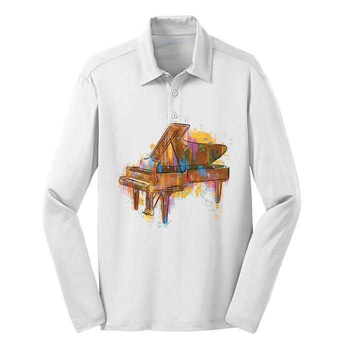 Colorful Piano Silk Touch Performance Long Sleeve Polo