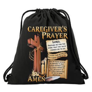 CaregiverS Prayer Christian Cross Faith Hope Love Jesus Drawstring Bag