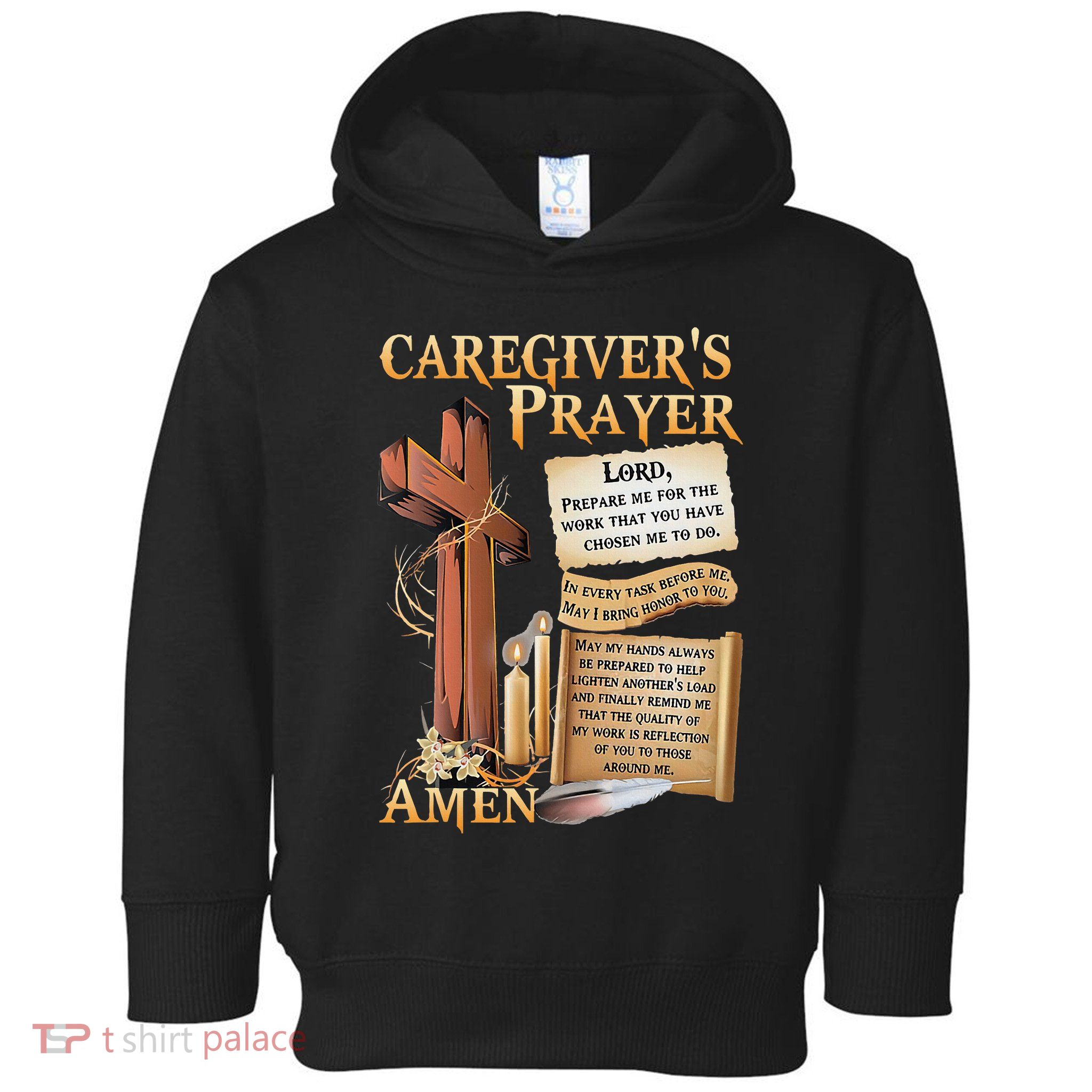CaregiverS Prayer Christian Cross Faith Hope Love Jesus Toddler Hoodie