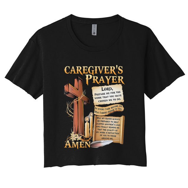 CaregiverS Prayer Christian Cross Faith Hope Love Jesus Crop Top