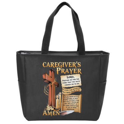 CaregiverS Prayer Christian Cross Faith Hope Love Jesus Zip Tote Bag