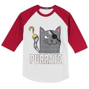 Cat Pirate Cats Halloween Cat Lover Gift Kids Colorblock Raglan Jersey