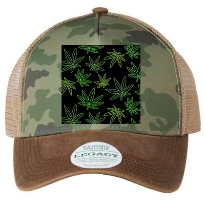 Cannabis Pattern Legacy Tie Dye Trucker Hat