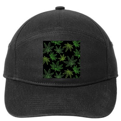 Cannabis Pattern 7-Panel Snapback Hat