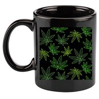 Cannabis Pattern 11oz C Handle Ceramic Mug
