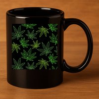 Cannabis Pattern 11oz C Handle Ceramic Mug