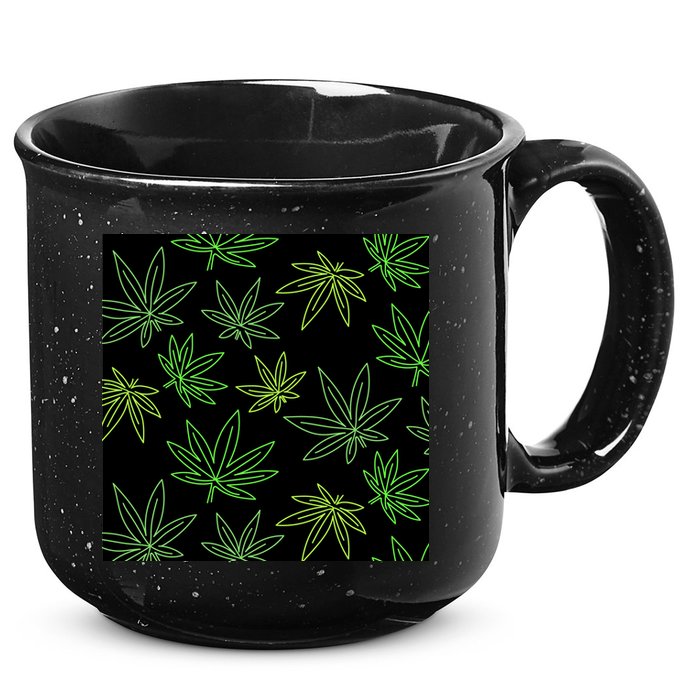 Cannabis Pattern 15oz Campfire Ceramic Mug